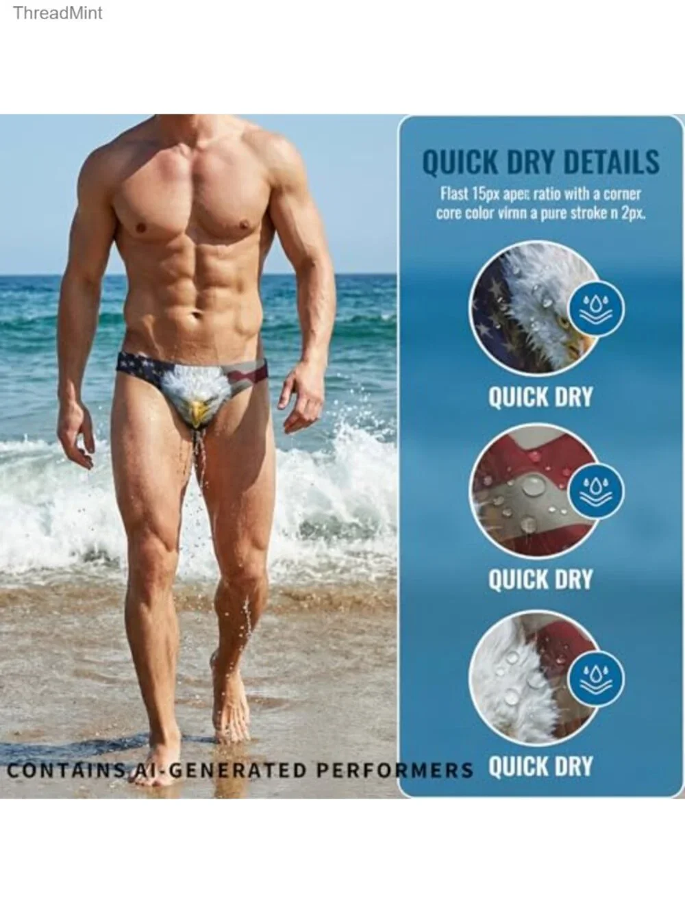 Men's Swim Trunks Briefs Quick-Dry Polyester Spandex Swimsuit